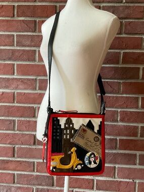 Brighton Rare 3D New York Scooter Fashionista Leather Crossbody Bag NEW